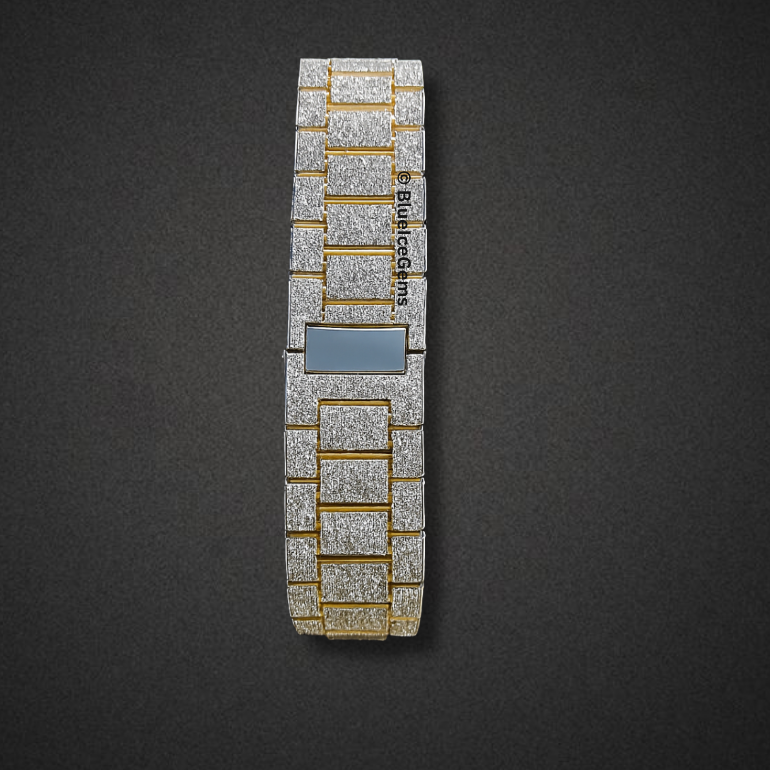 The "Iced Out Sentinel" Dual-Tone Diamond Watch