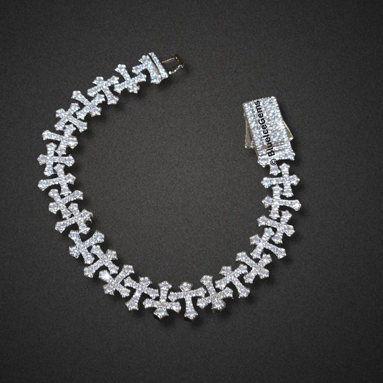 Iced-Out Crucifix Bracelet