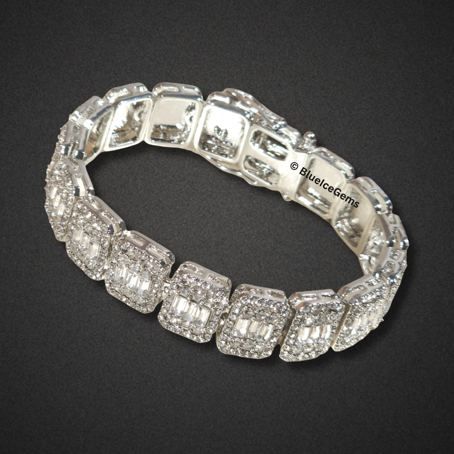 Linear Baguette-Cut Diamond Bracelet