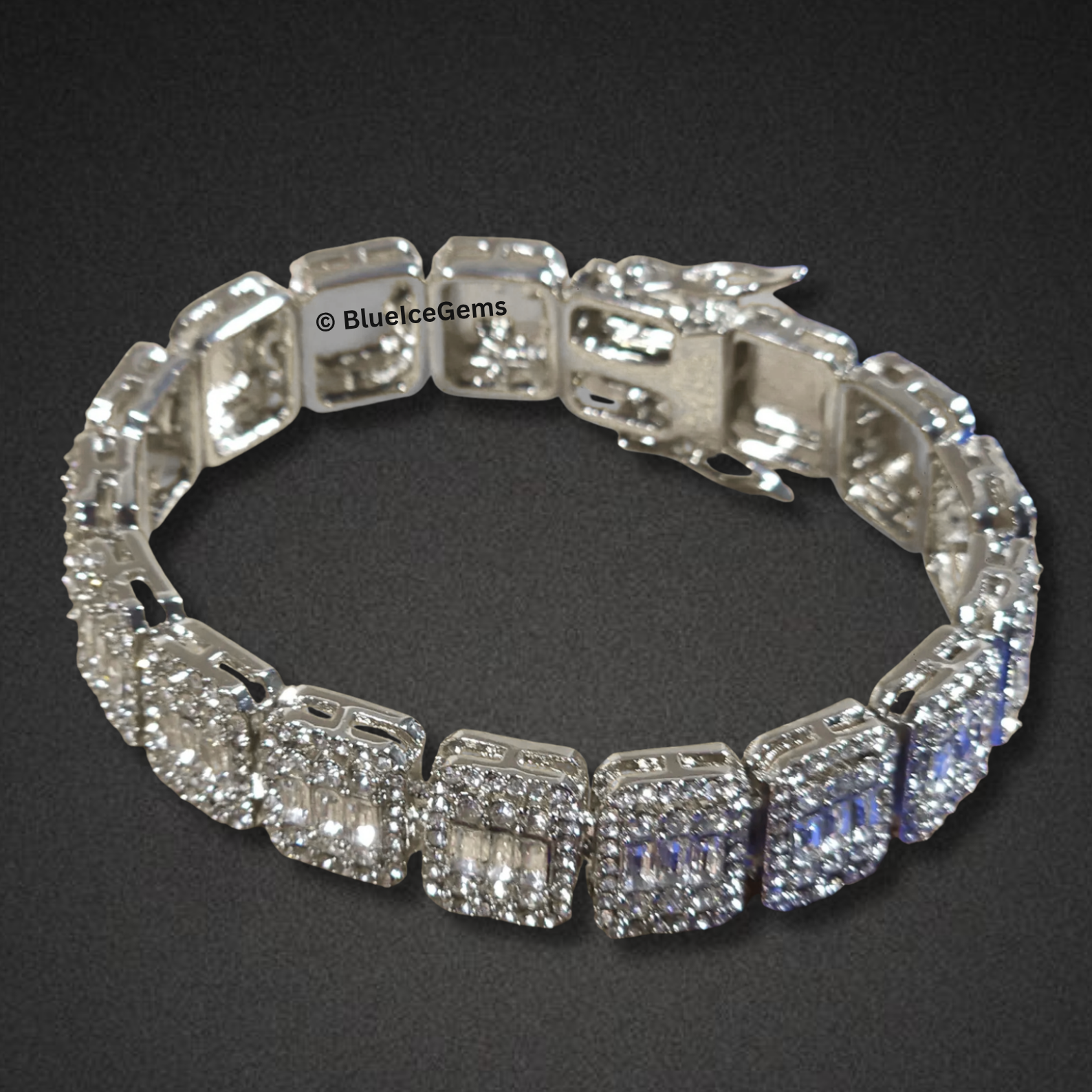 Linear Baguette-Cut Diamond Bracelet