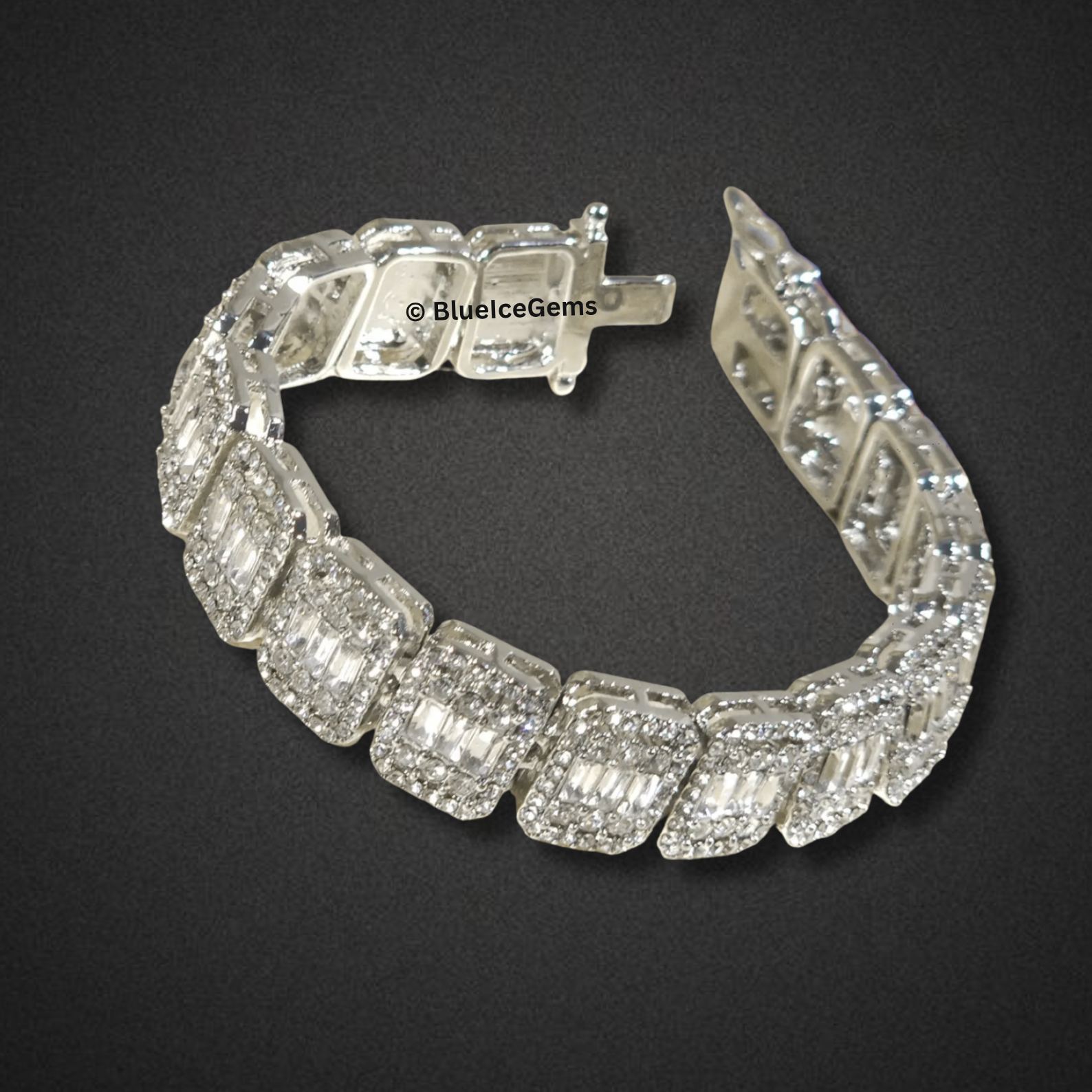 Linear Baguette-Cut Diamond Bracelet