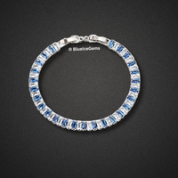 "The Glacier" Baguette-Cut Diamond & Sapphire Bracelet