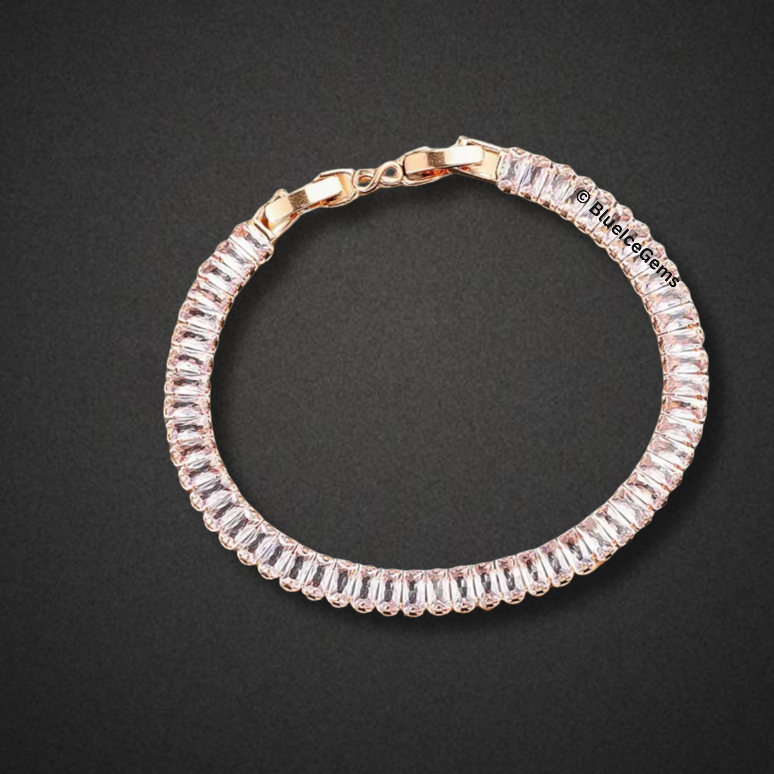 "The Glacier" Baguette-Cut Diamond & Sapphire Bracelet