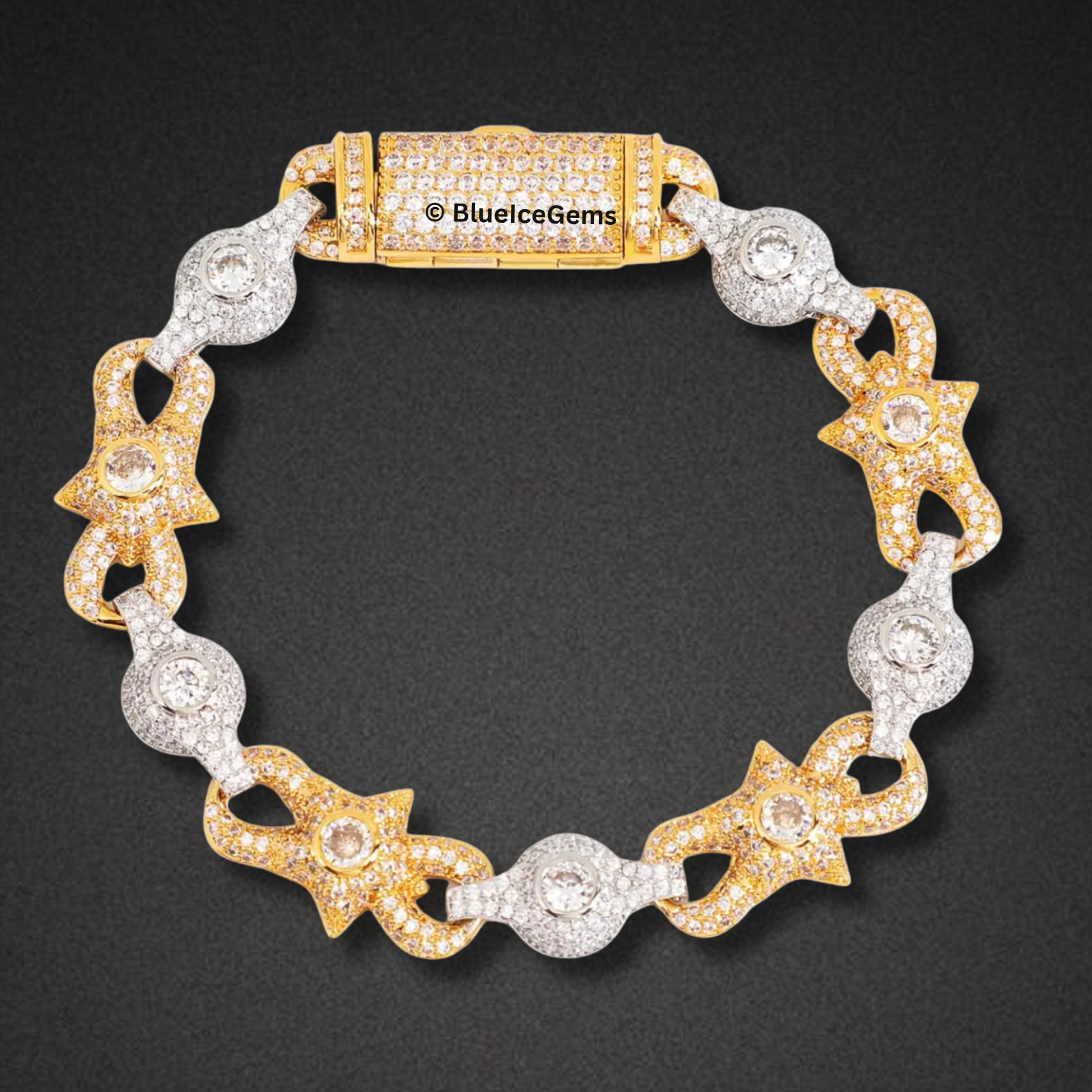 Two-Tone Star Link Bracelet
