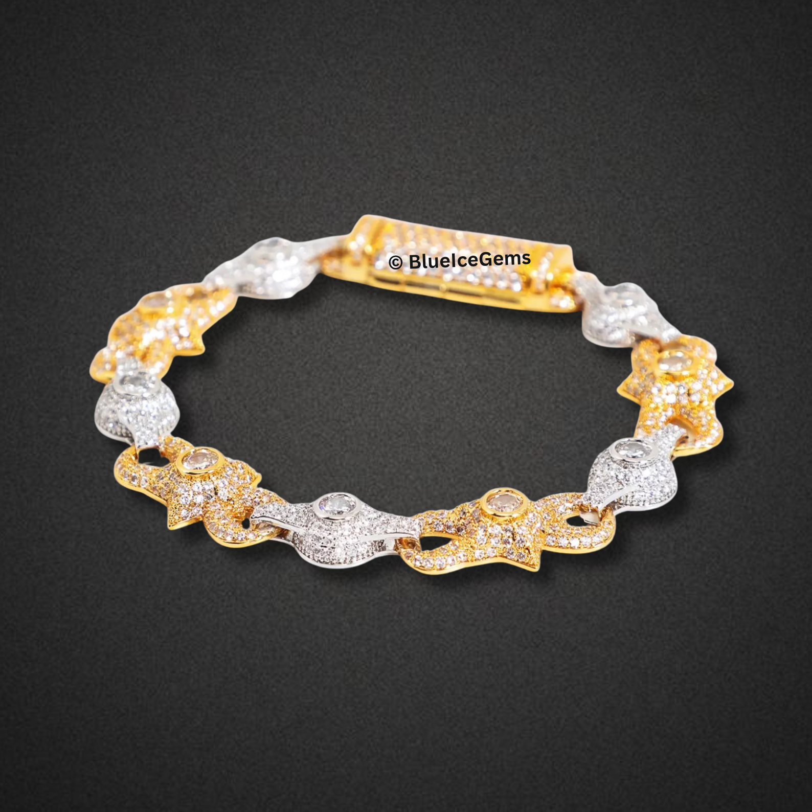 Two-Tone Star Link Bracelet