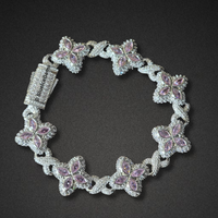 Pink Sapphire & Diamond Flower Bracelet