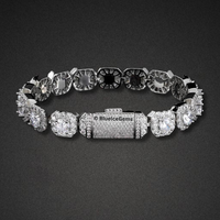Iced Out Round & Cushion-Cut Diamond Bracelet