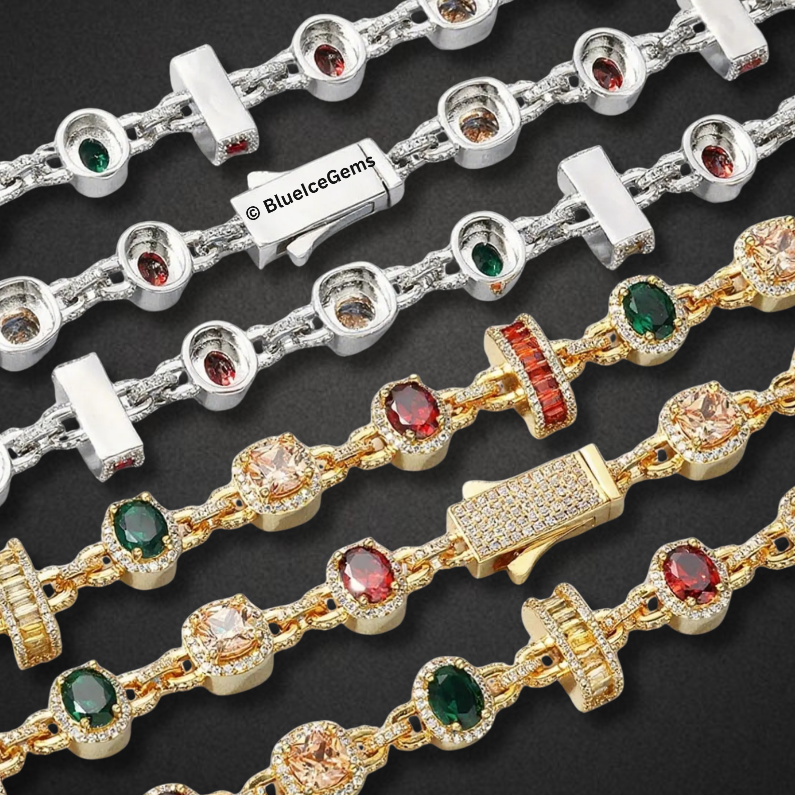 Iced-Out Multi-Colored Diamond Tennis Bracelet