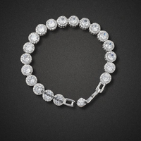 Iced-Out Halo Diamond Tennis Bracelet
