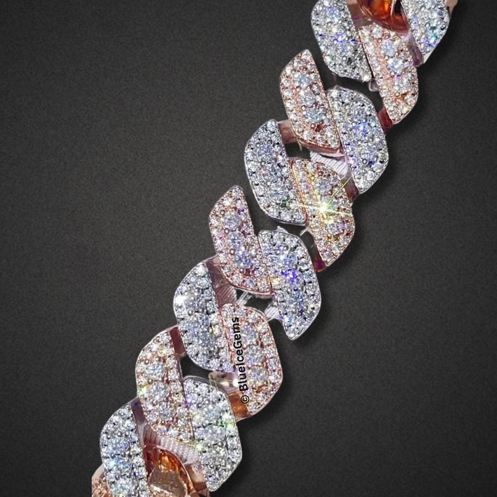 Two-Tone Iced Out Miami Cuban Link Bracelet