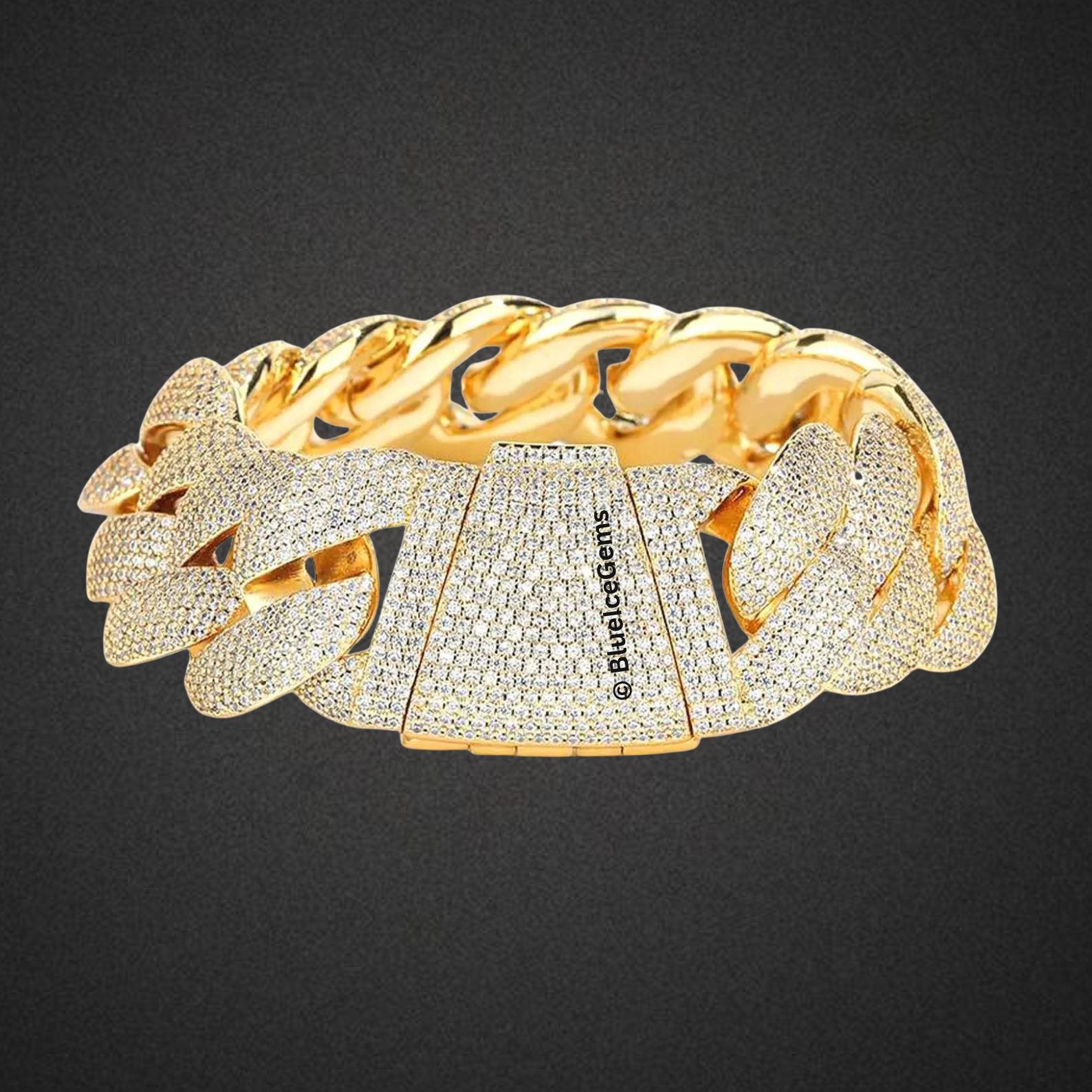 Iced-Out White Gold Miami Cuban Link Bracelet