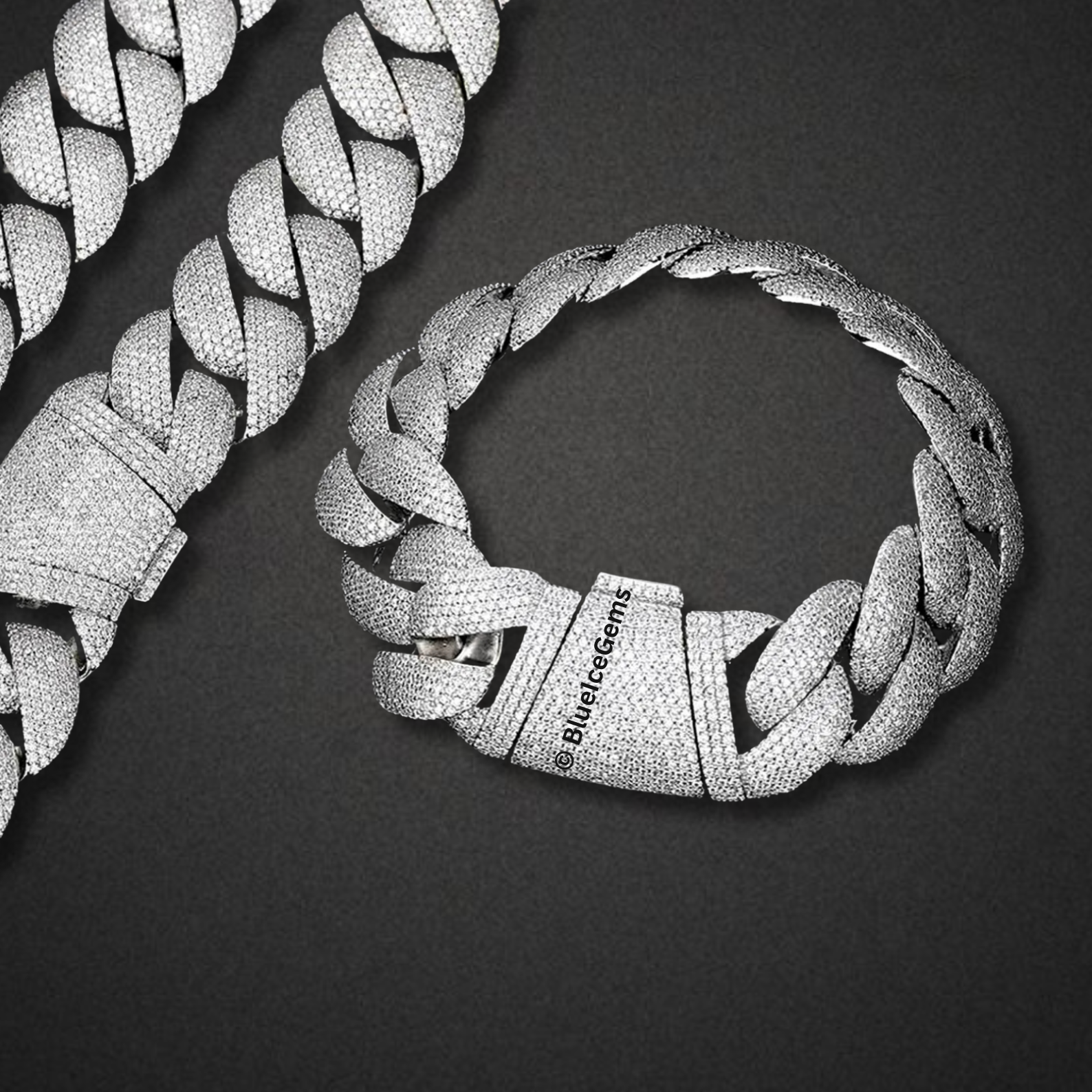 Iced-Out White Gold Miami Cuban Link Bracelet