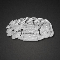 Iced-Out White Gold Miami Cuban Link Bracelet