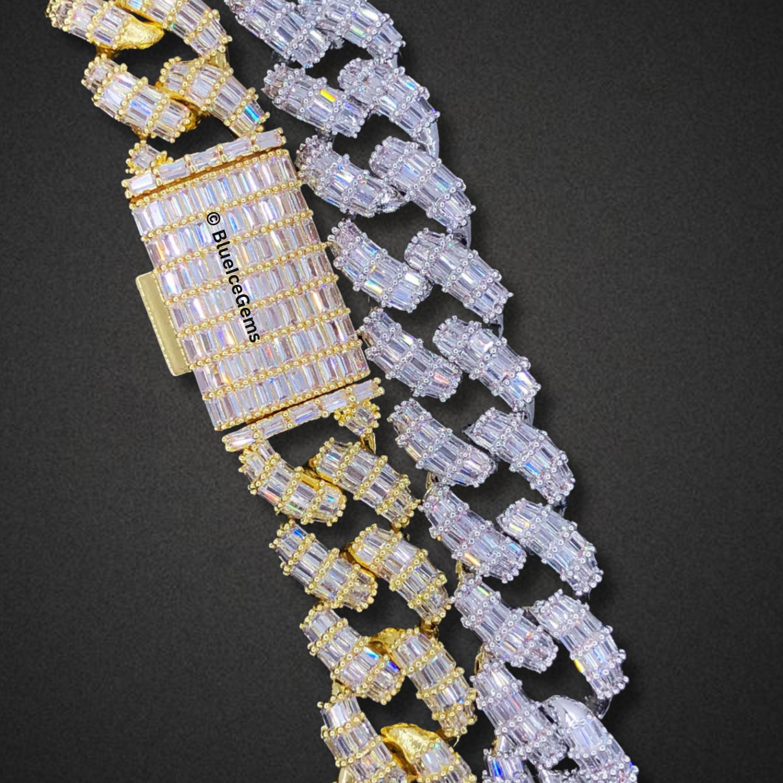 The "Icy Precision" Diamond Baguette Cuban Chain