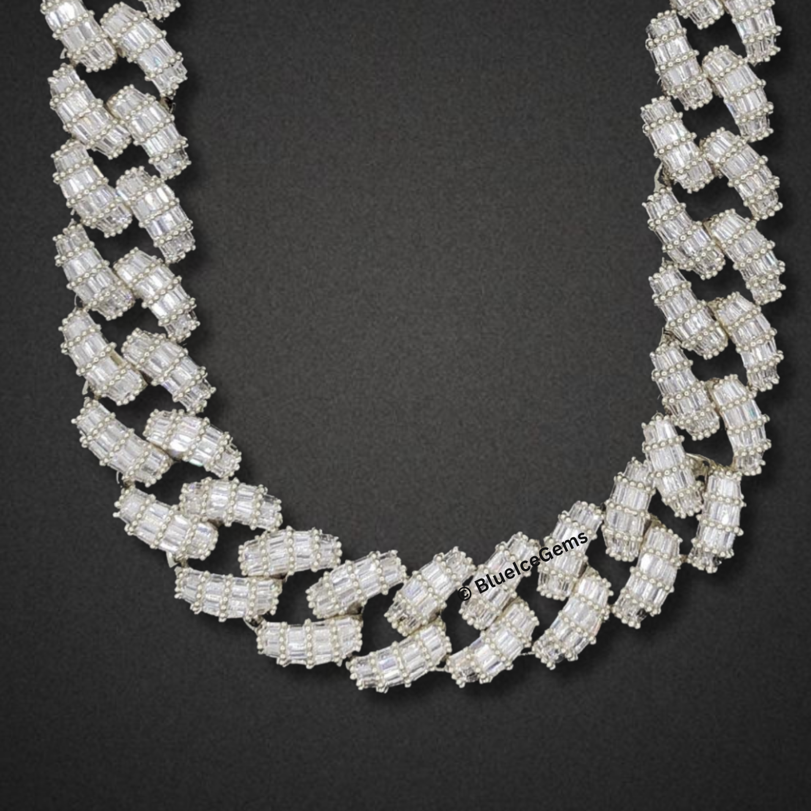 The "Icy Precision" Diamond Baguette Cuban Chain