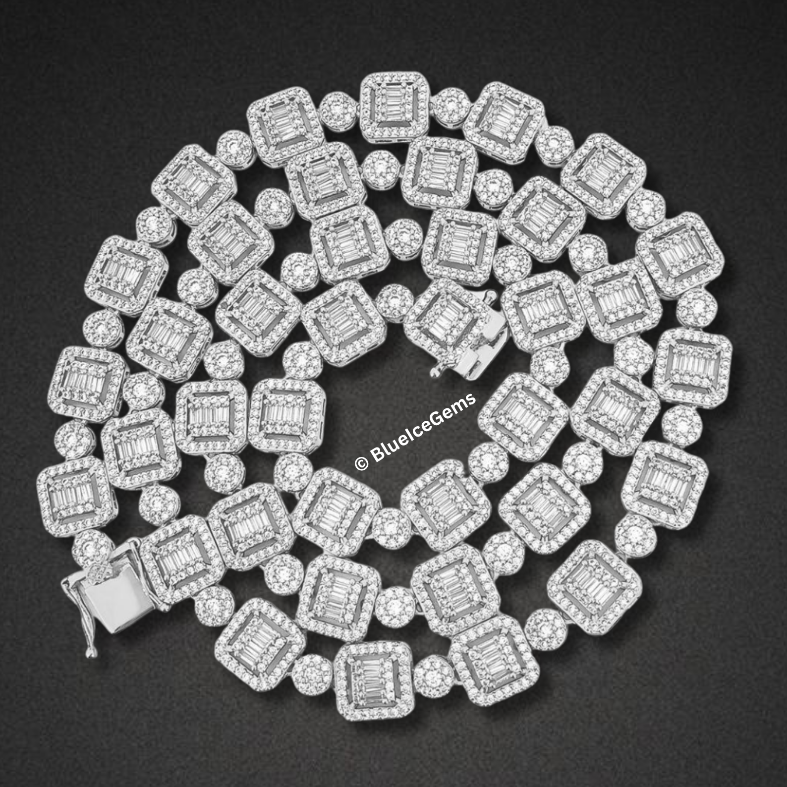 The "Emerald Glow" Diamond Tennis Chain