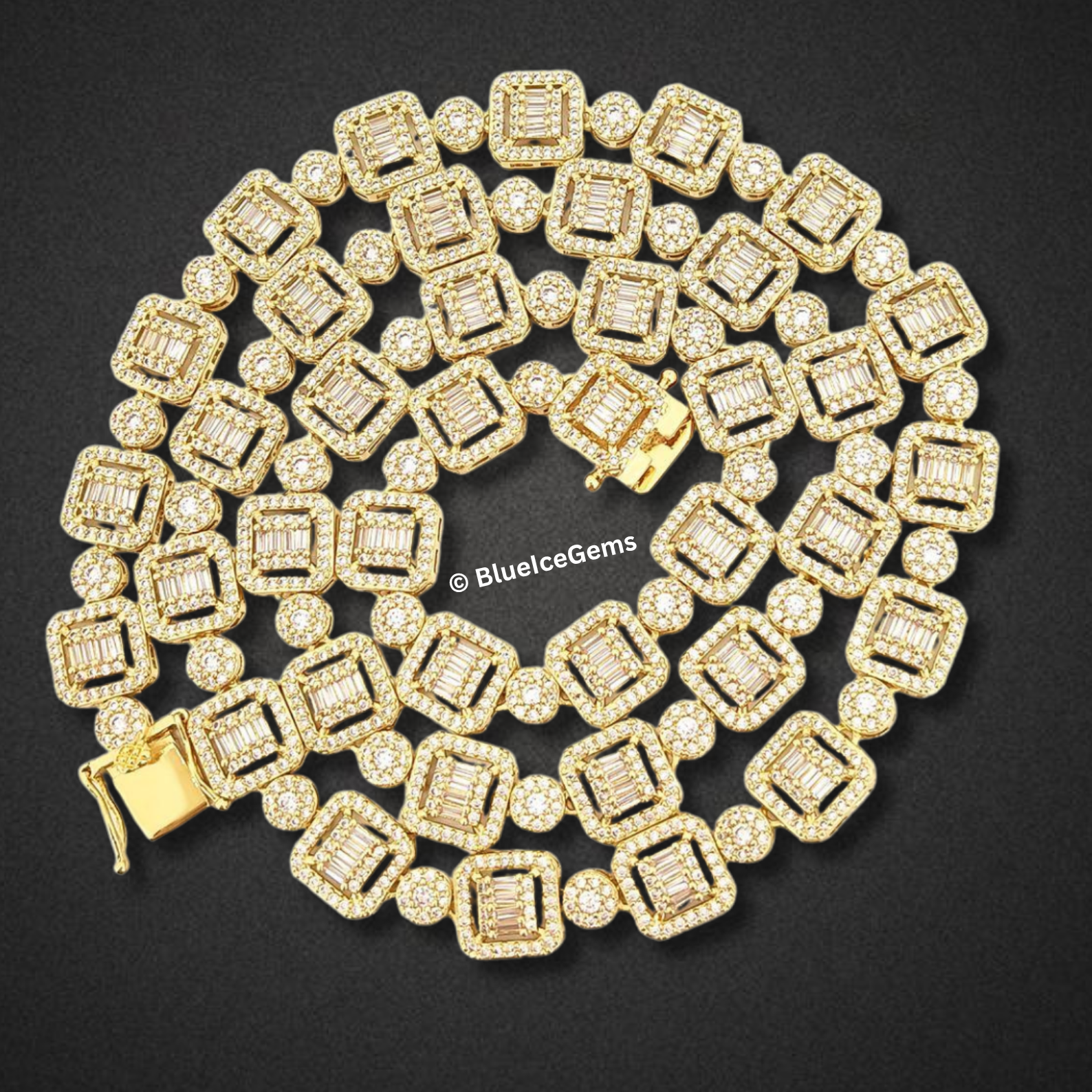 The "Emerald Glow" Diamond Tennis Chain
