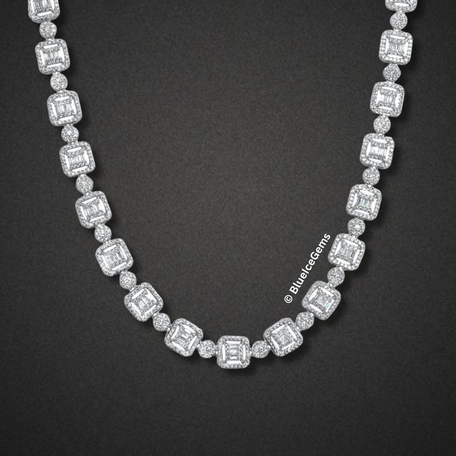 The "Emerald Glow" Diamond Tennis Chain