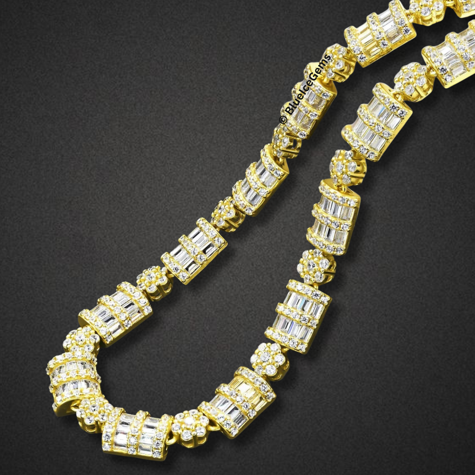 The "Emerald Glow" Diamond Tennis Chain