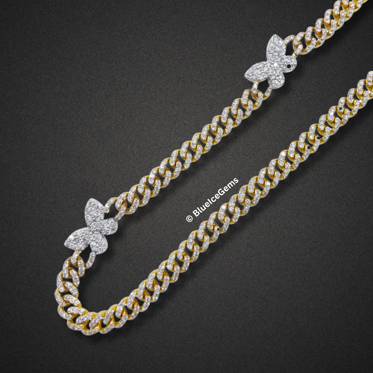 The "Butterfly Flight" Diamond Cuban Chain