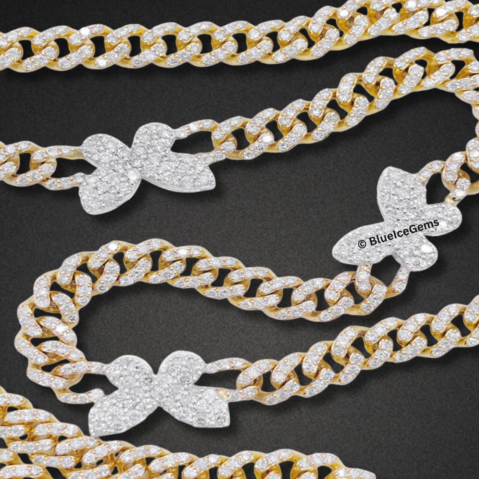 The "Butterfly Flight" Diamond Cuban Chain