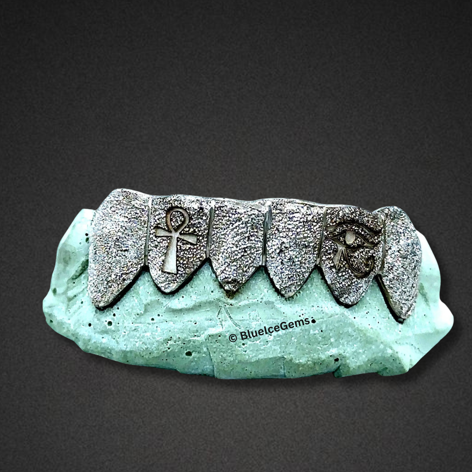 Ancient Frost Silver Ankh Grillz