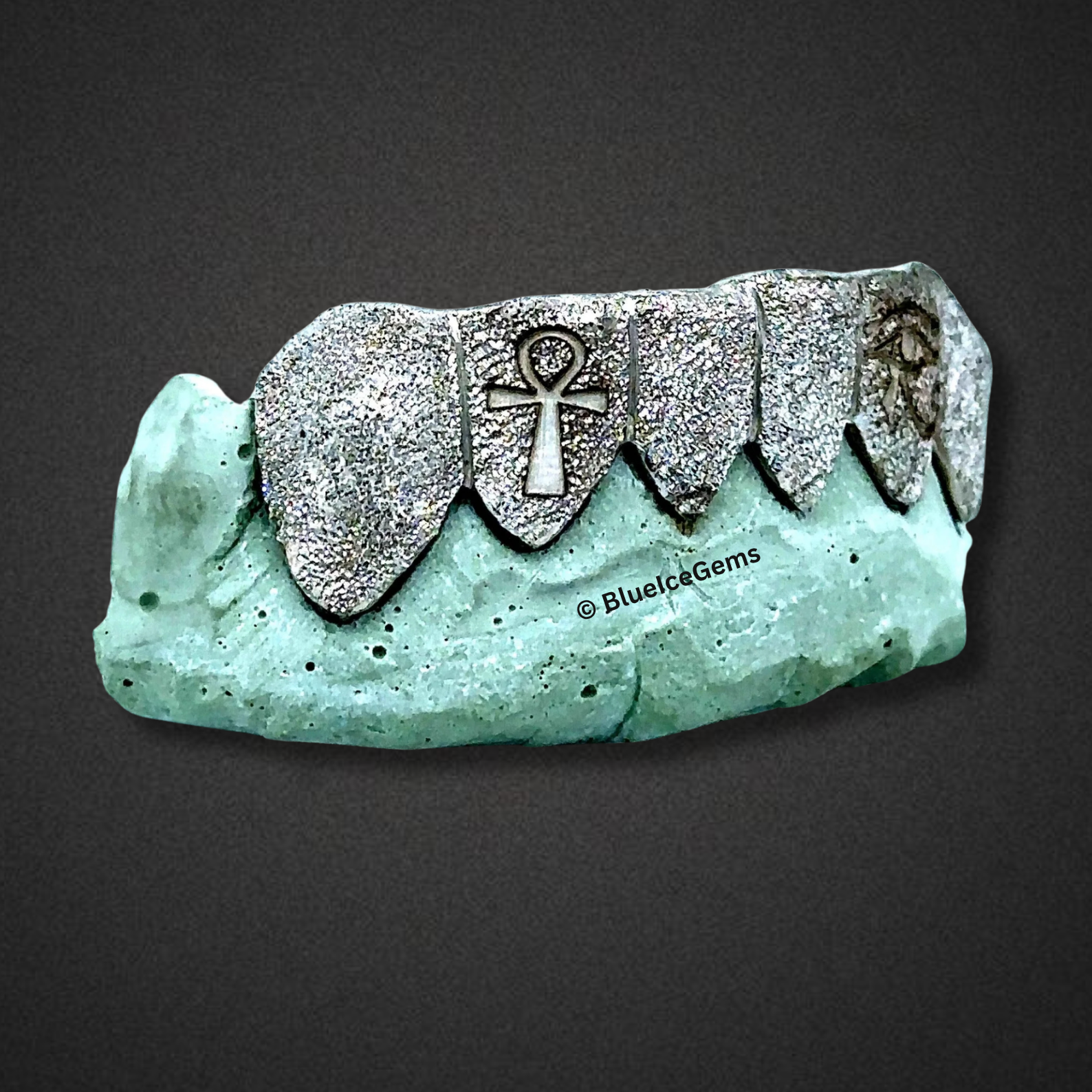 Ancient Frost Silver Ankh Grillz