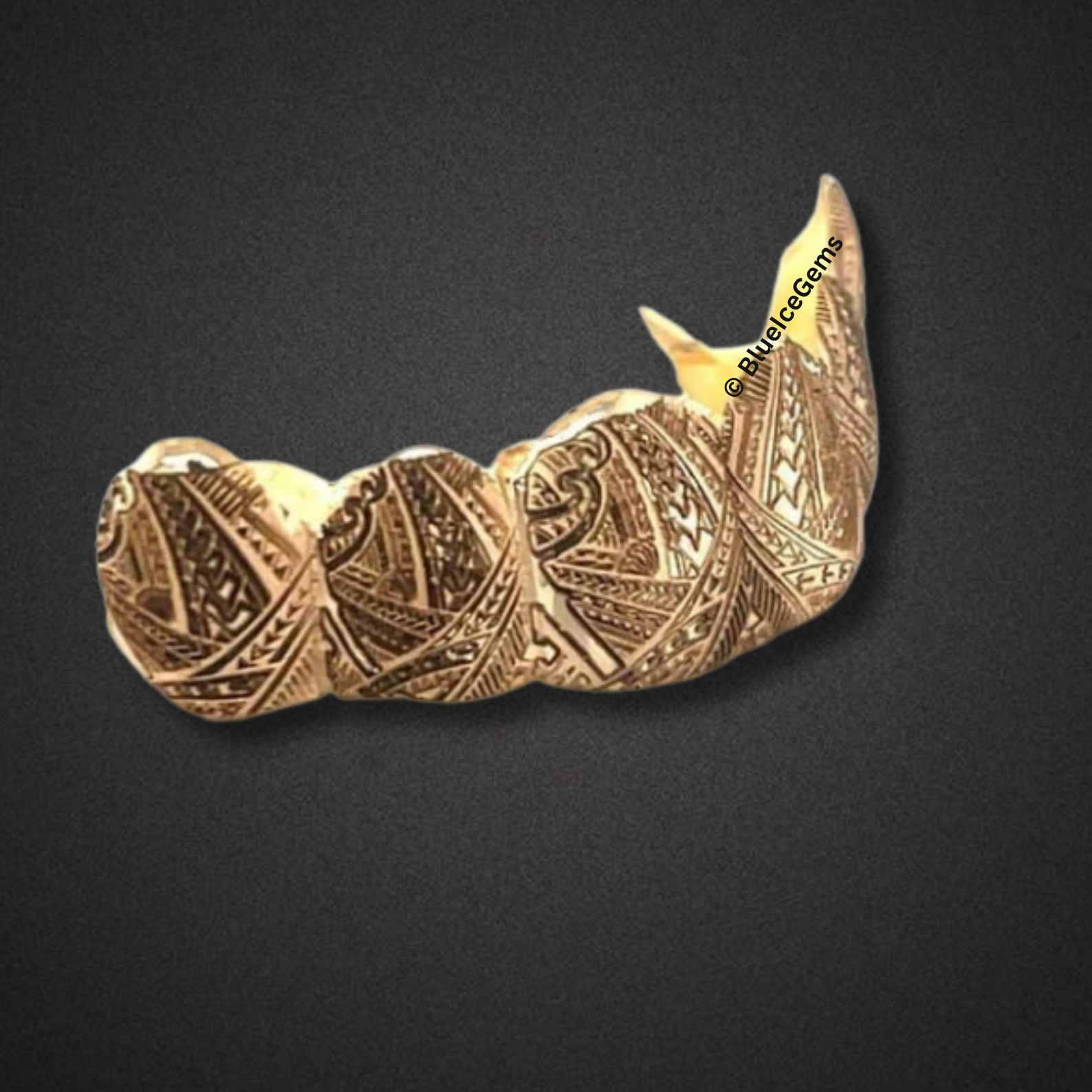 Polynesian King Tribal Gold Grillz