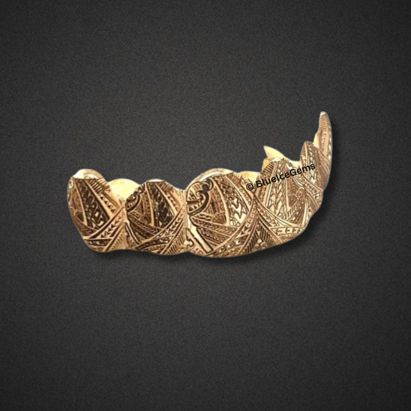 Polynesian King Tribal Gold Grillz