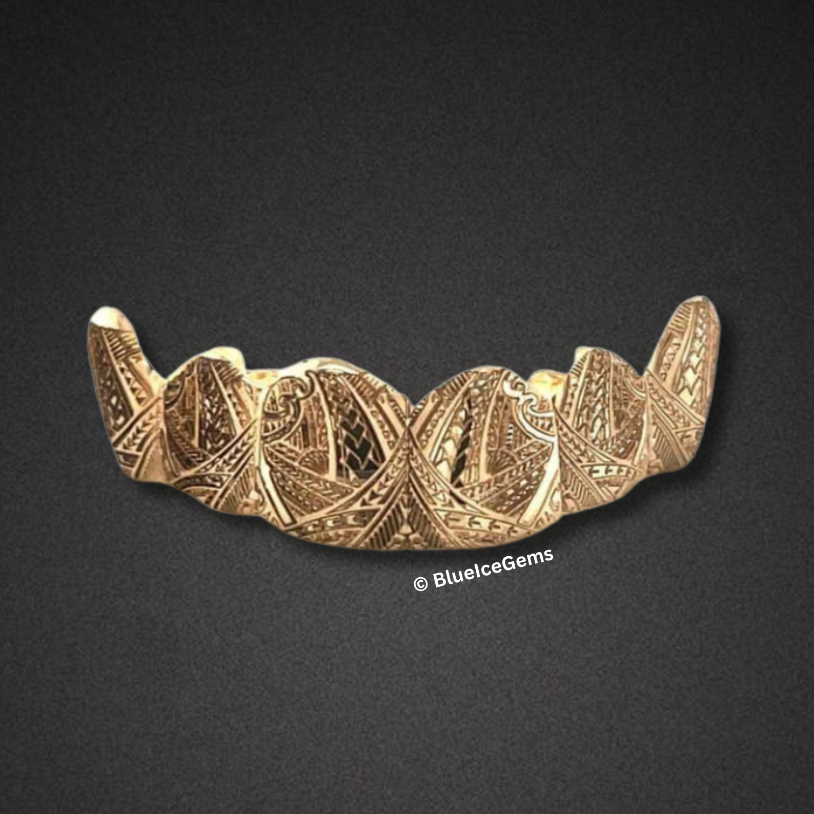Polynesian King Tribal Gold Grillz
