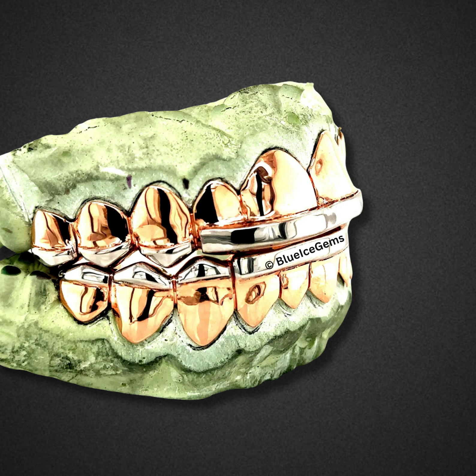 Rose Gold Mirror Bar Grillz