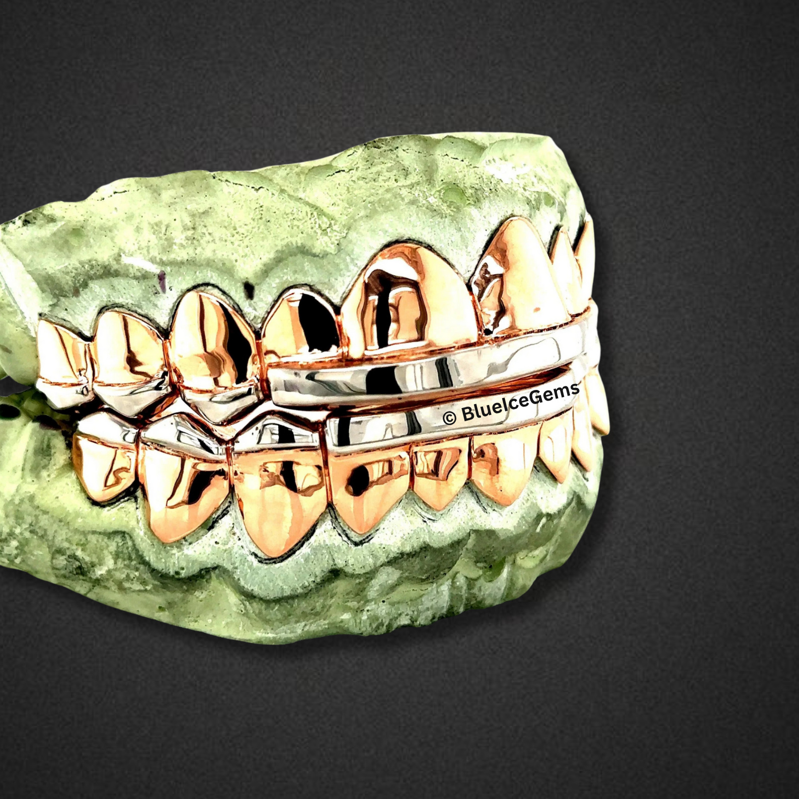 Rose Gold Mirror Bar Grillz