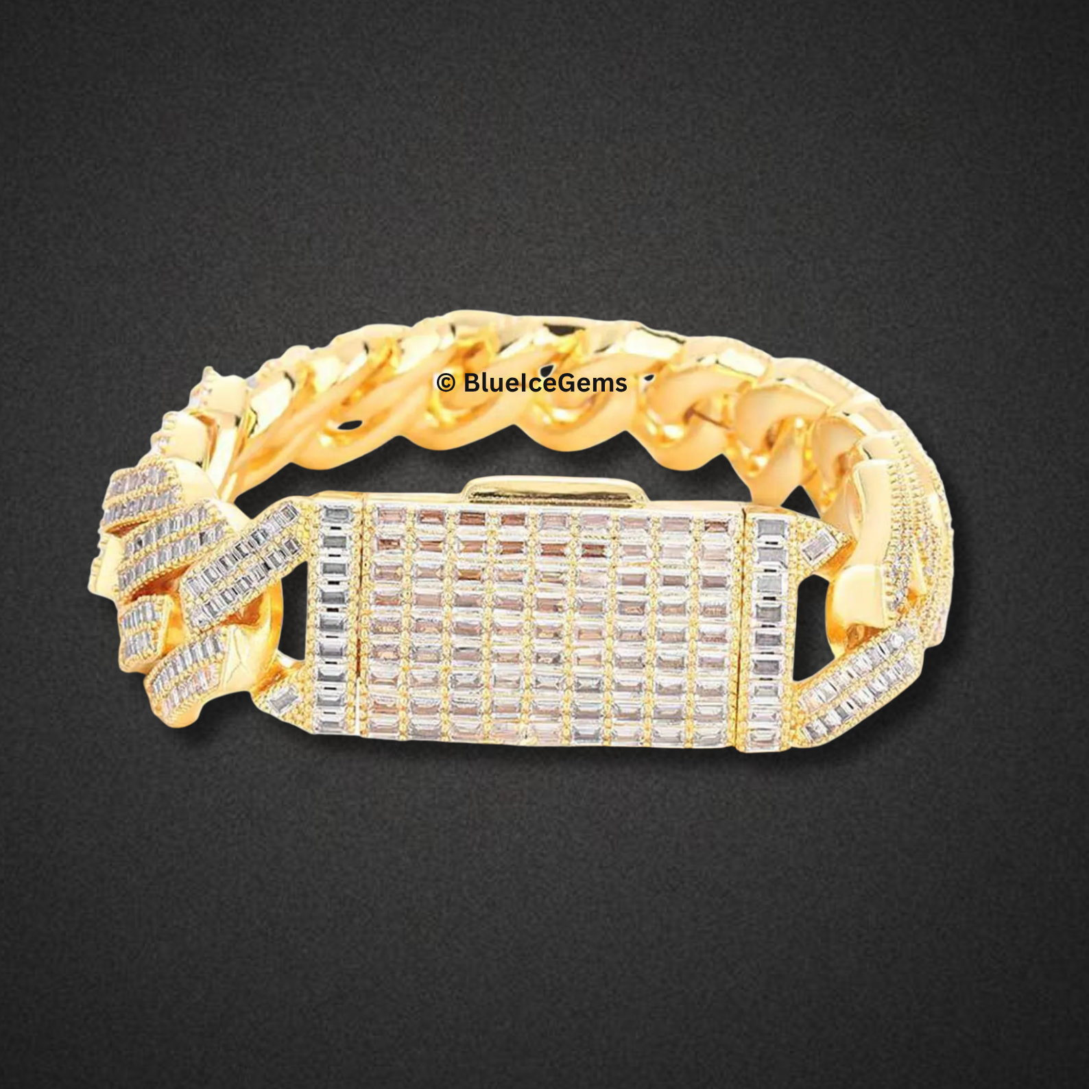 "The Block" Baguette-Cut Miami Cuban Link Bracelet