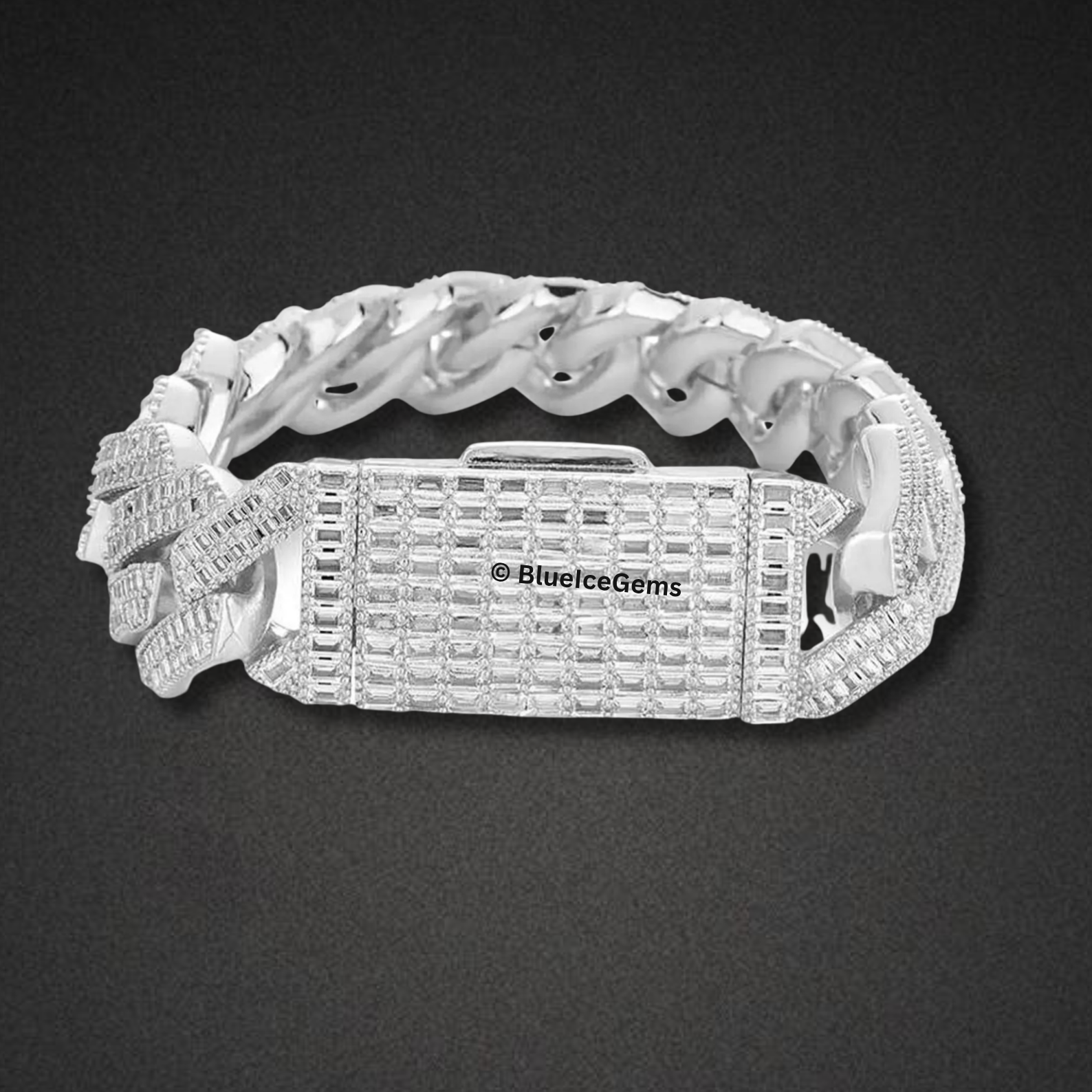 "The Block" Baguette-Cut Miami Cuban Link Bracelet