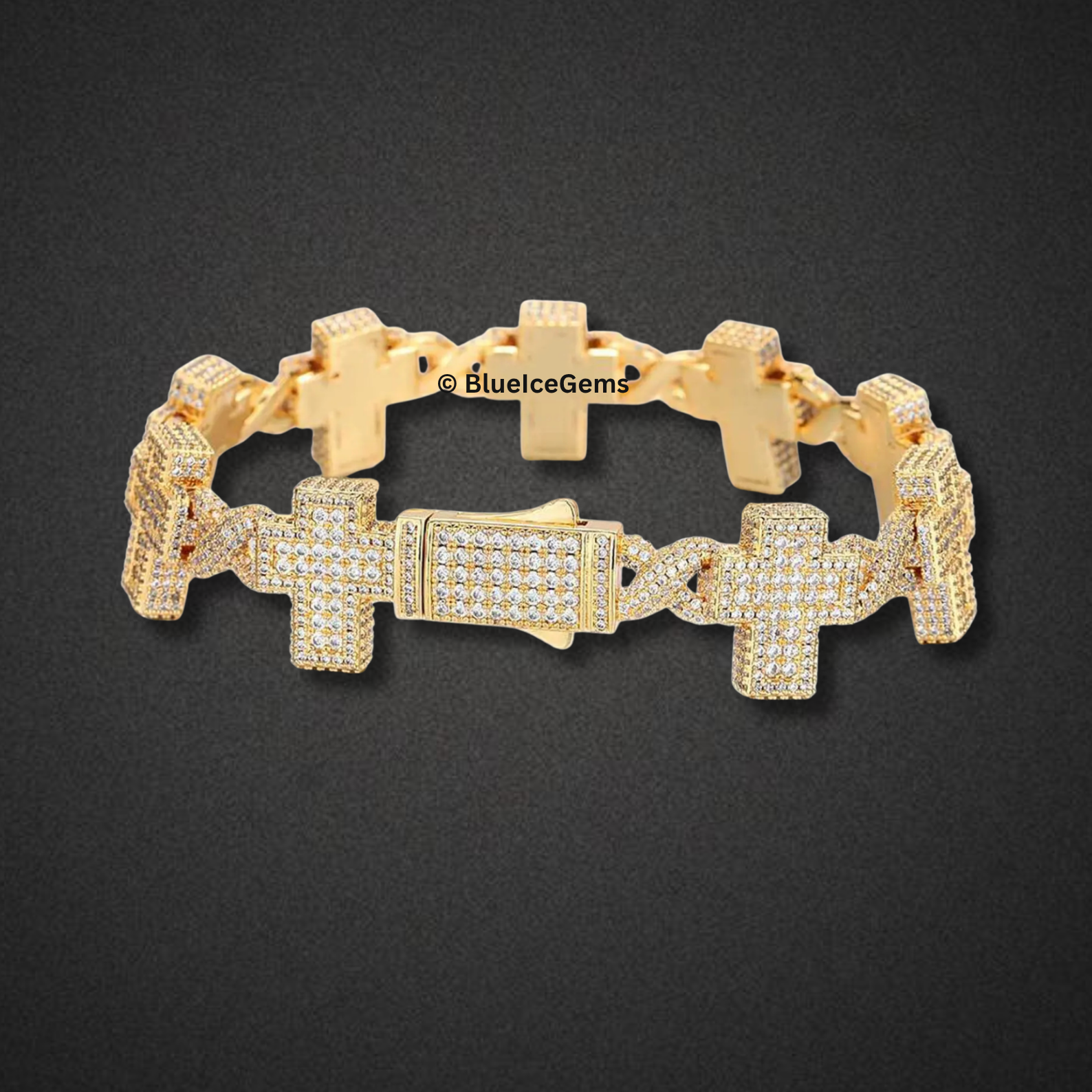"The Divine" Iced Out Cross Bracelet