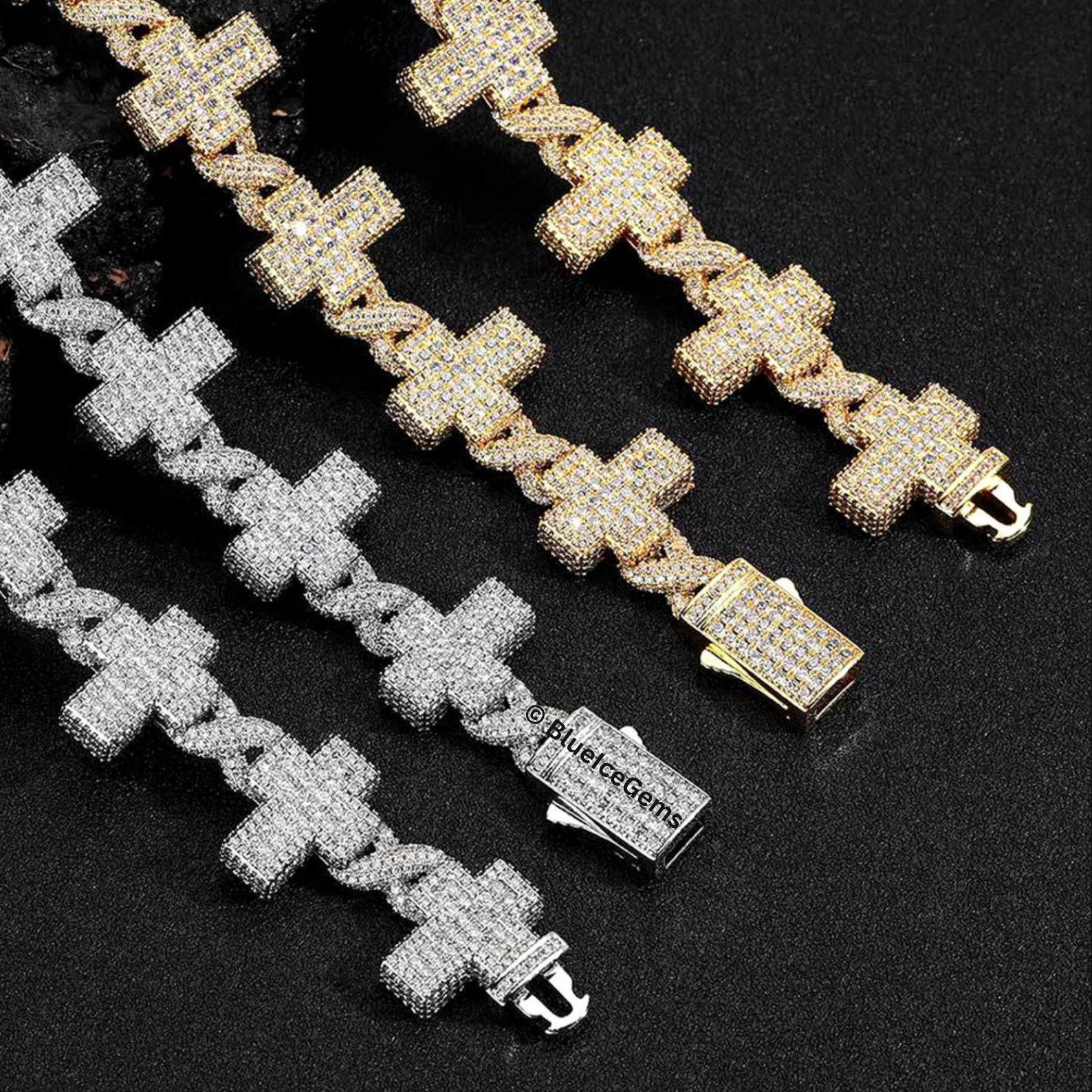 "The Divine" Iced Out Cross Bracelet