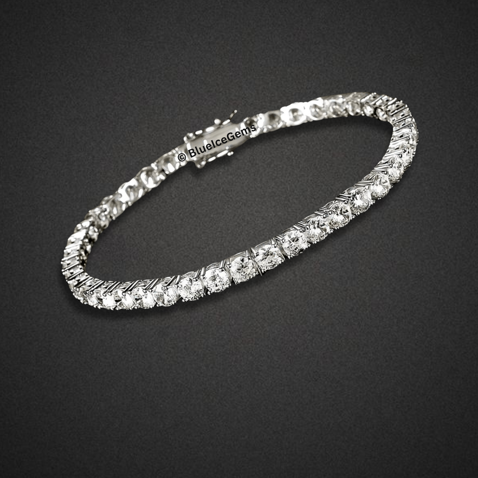 Iced Out Round Diamond Tennis Bracelet