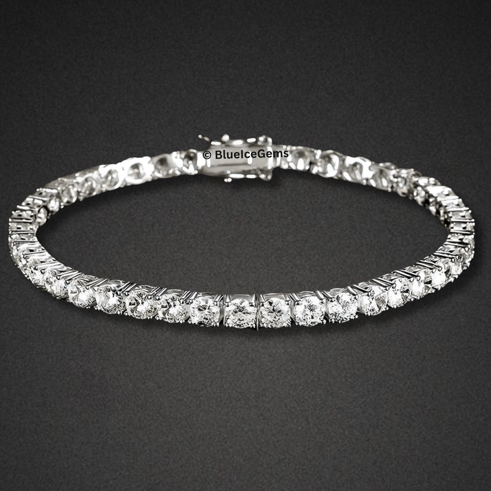 Iced Out Round Diamond Tennis Bracelet