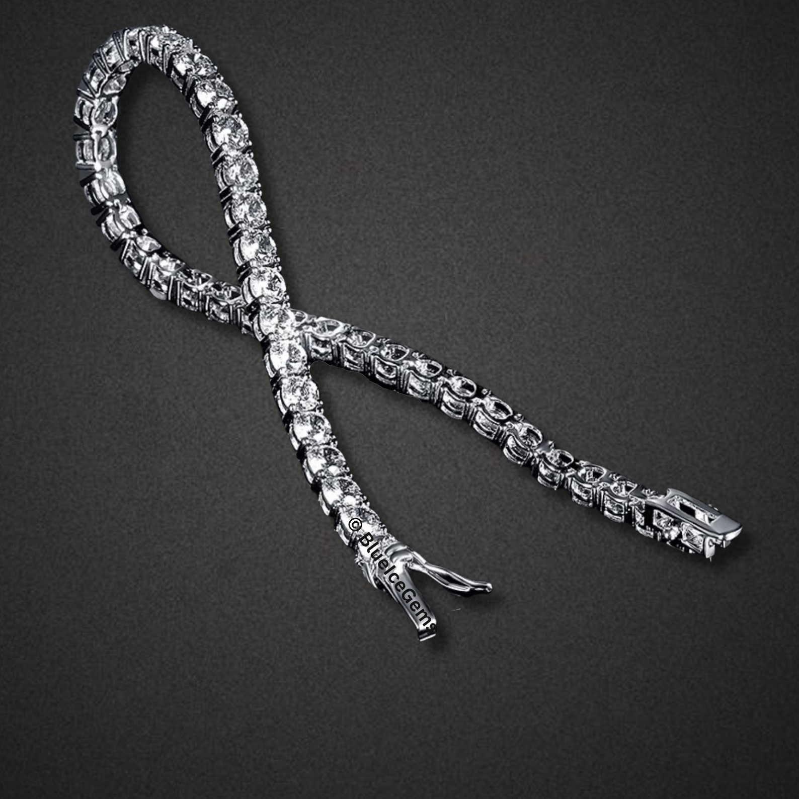 Iced Out Round Diamond Tennis Bracelet