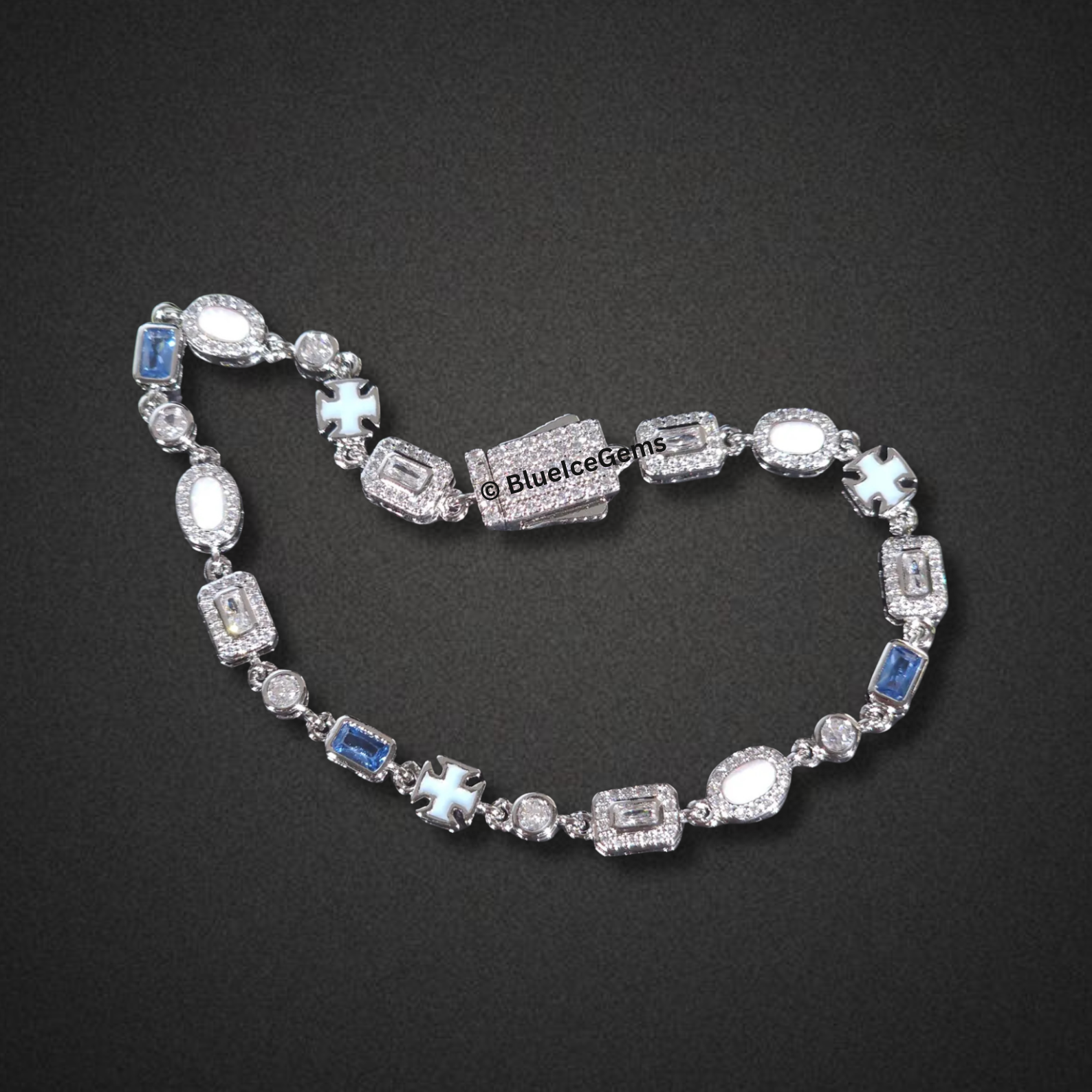 Iced-Out Multi-Colored Gemstone Bracelet