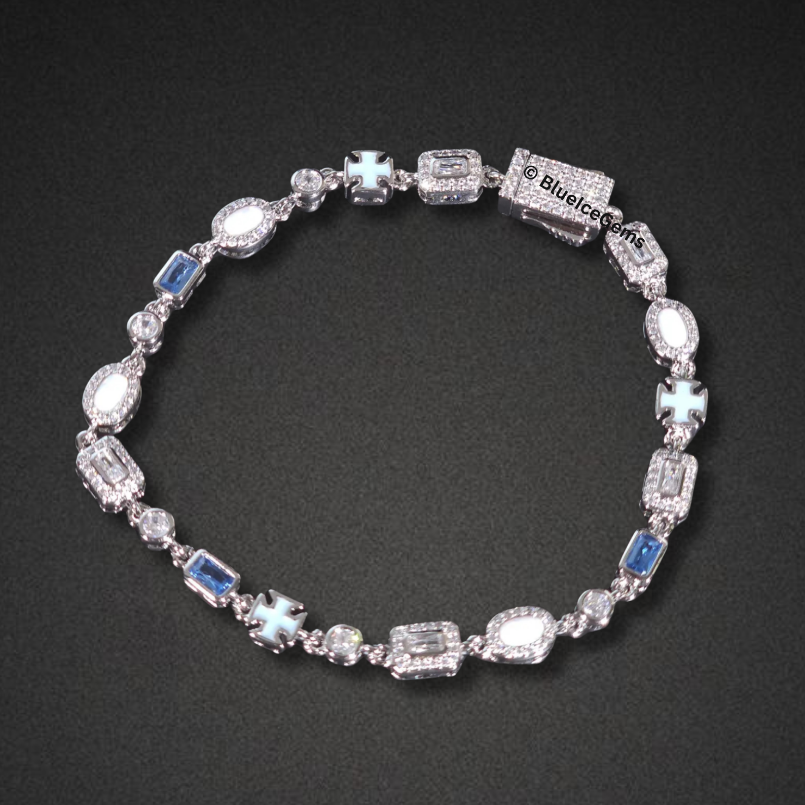 Iced-Out Multi-Colored Gemstone Bracelet