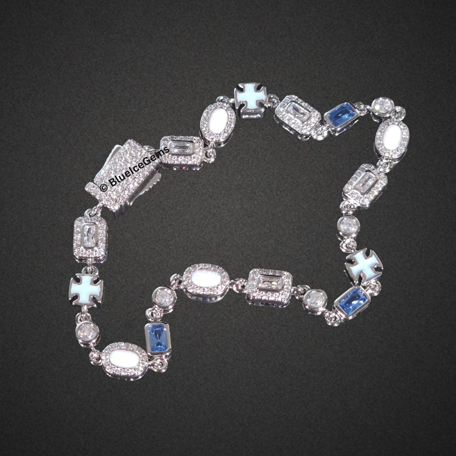 Iced-Out Multi-Colored Gemstone Bracelet