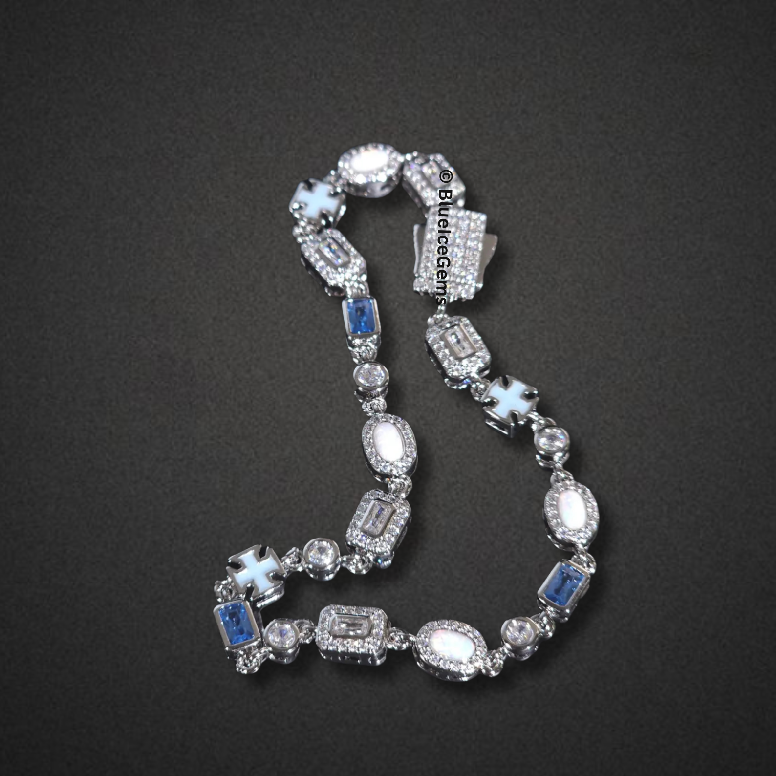 Iced-Out Multi-Colored Gemstone Bracelet