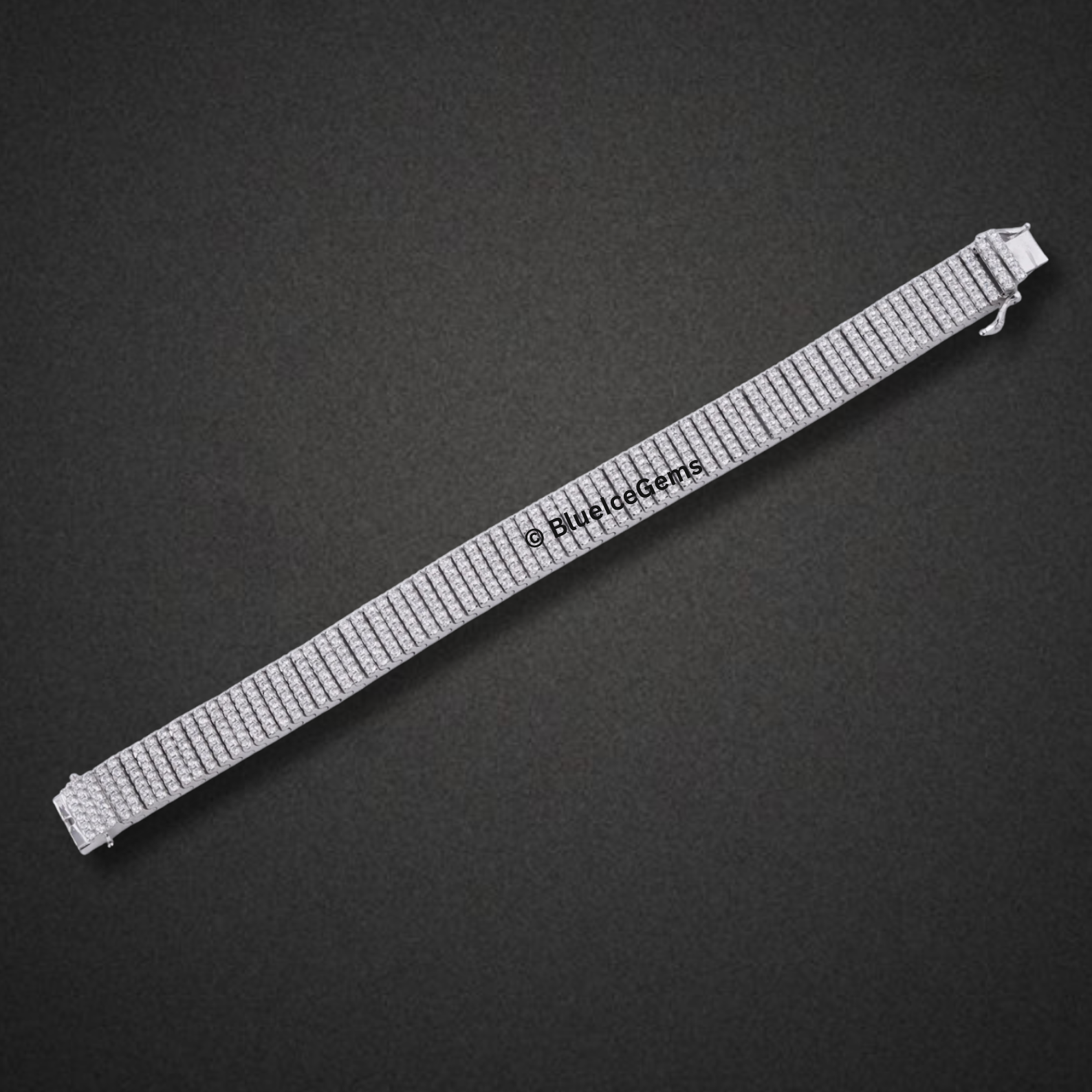 "The Runway" Iced Out White Gold Bracelet