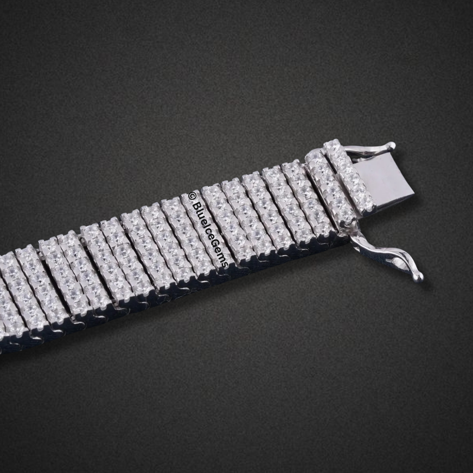 "The Runway" Iced Out White Gold Bracelet