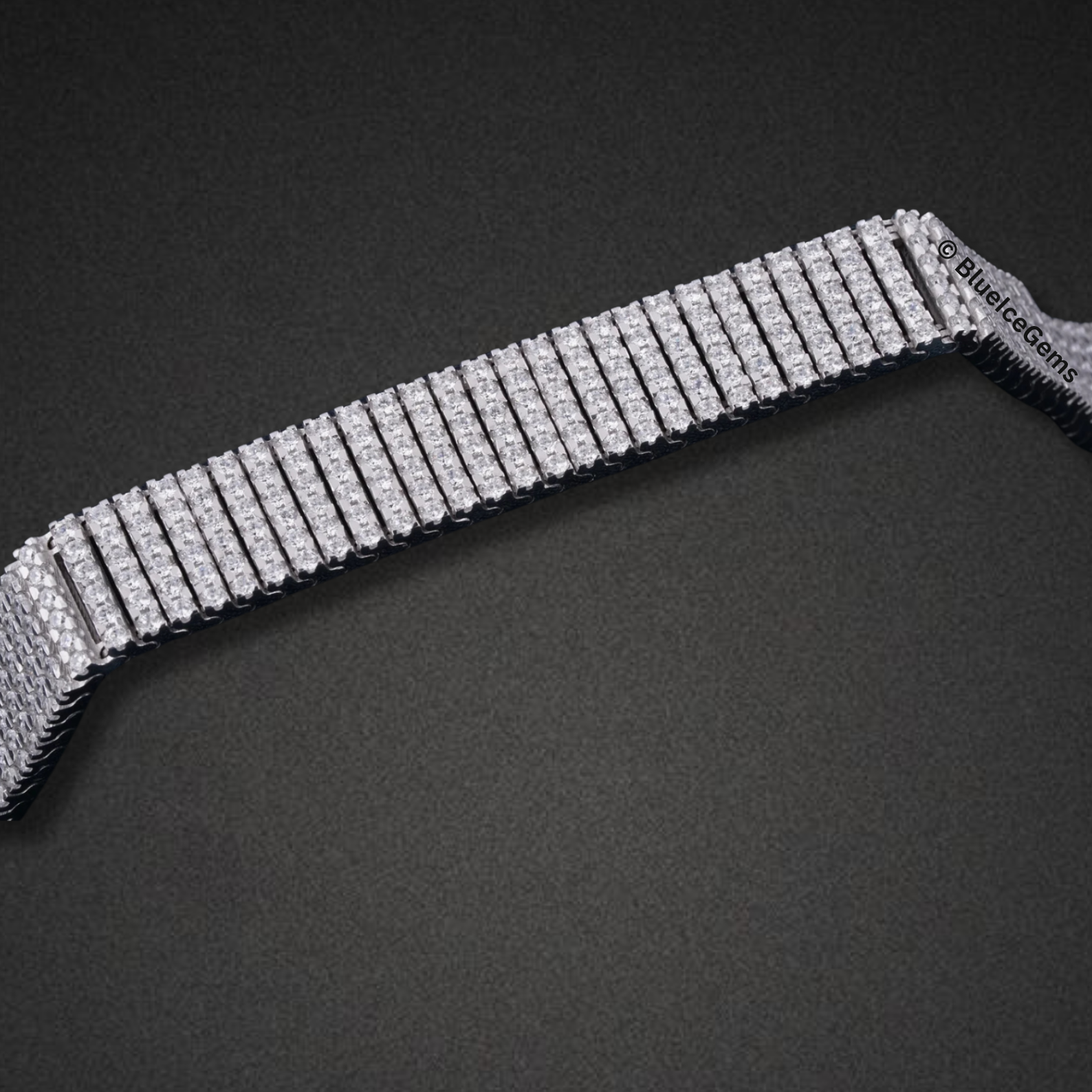 "The Runway" Iced Out White Gold Bracelet