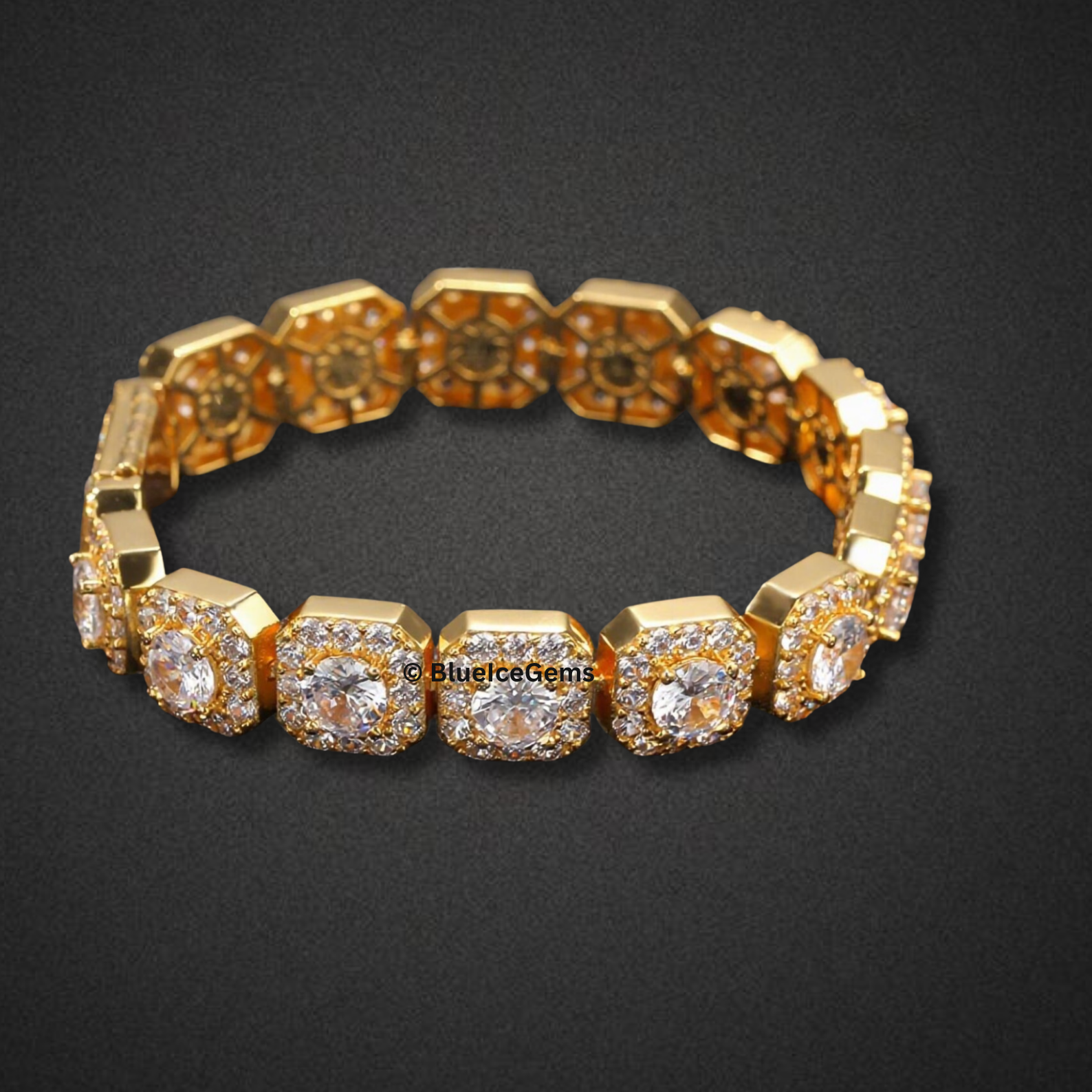 Brilliant-Cut Halo Diamond Bracelet