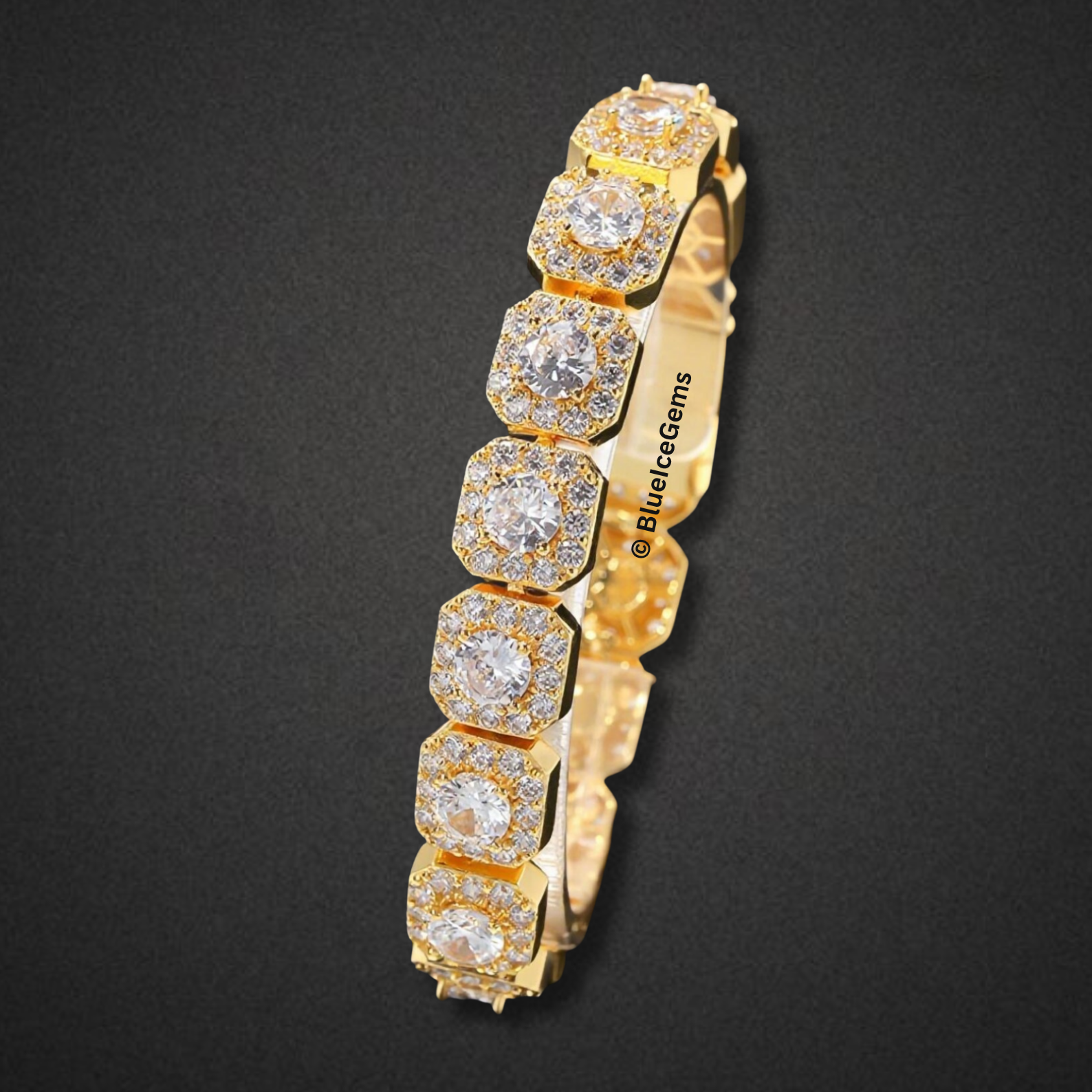 Brilliant-Cut Halo Diamond Bracelet