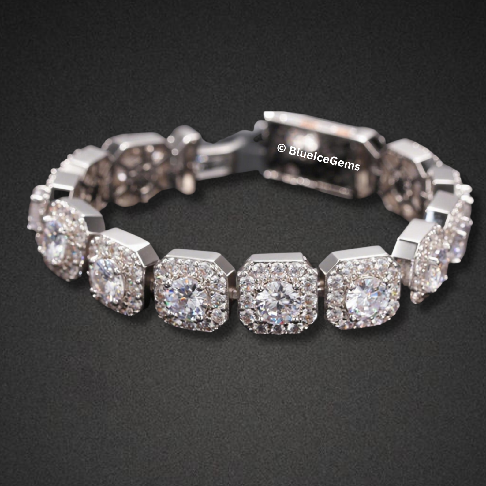 Brilliant-Cut Halo Diamond Bracelet