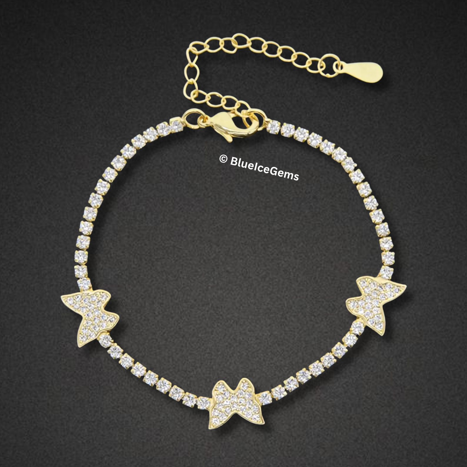 Iced-Out Star & Butterfly Bracelet